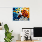 Cavalier King Charles Quilling Art Dog Portrait Poster (Heimbüro)