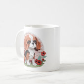 Cavalier King Charles Red Blume Paper Cutting Kaffeetasse (Vorderseite Links)