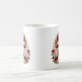 Cavalier King Charles Red Blume Paper Cutting Kaffeetasse (Mittel)