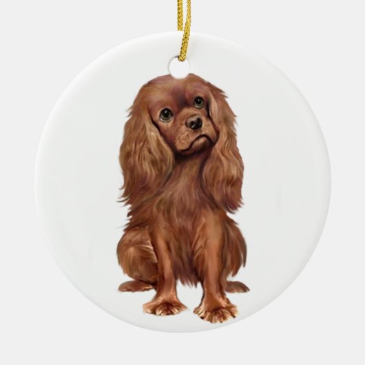 Cavalier King Charles - Ruby Keramikornament (Vorne)