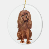 Cavalier King Charles - Ruby Keramikornament (Links)