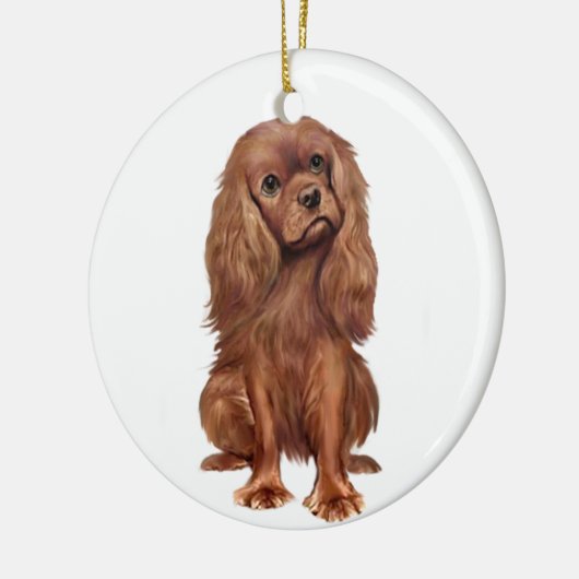 Cavalier King Charles - Ruby Keramikornament (Links)