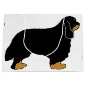 Cavalier King Charles schwarz und tan silo Große Geschenktüte (Vorderseite)