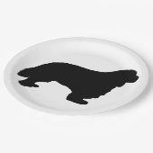 Cavalier King Charles silo schwarz Pappteller (Schrägansicht)