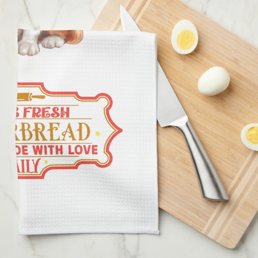 Cavalier King Charles Spanel Baking Gingerbread Geschirrtuch (Viertel Falte)