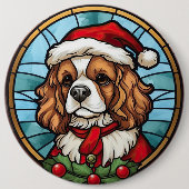 Cavalier King Charles Spanel Glass Weihnachtsfeier Button (Vorderseite)