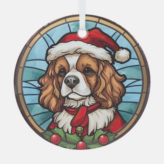 Cavalier King Charles Spanel Glass Weihnachtsfeier Ornament Aus Glas (Vorderseite)