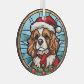 Cavalier King Charles Spanel Glass Weihnachtsfeier Ornament Aus Glas (Vorderseite Rechts)