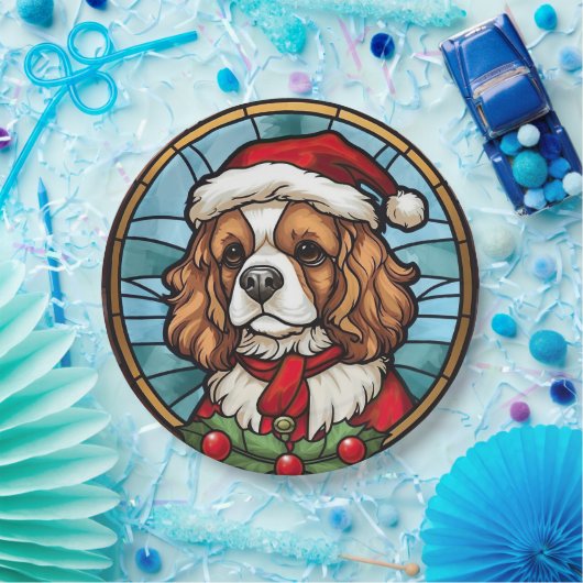 Cavalier King Charles Spanel Glass Weihnachtsfeier Pappteller (Party)