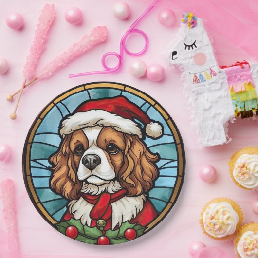 Cavalier King Charles Spanel Glass Weihnachtsfeier Pappteller (Party)