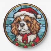 Cavalier King Charles Spanel Glass Weihnachtsfeier Pappteller (Vorderseite)