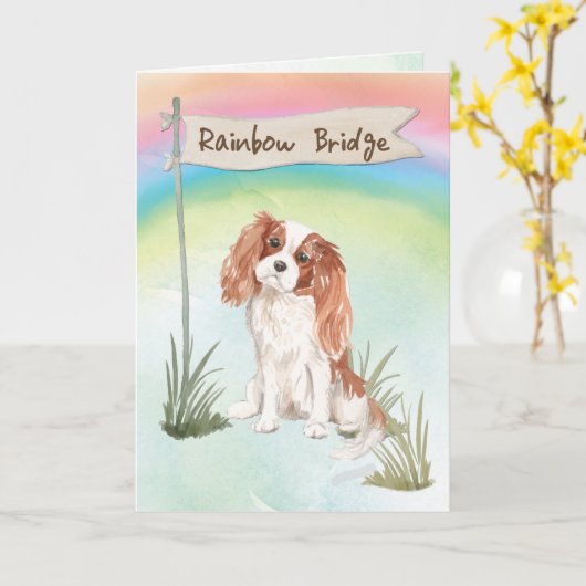 Cavalier King Charles Spanel Pet Beileid Karte (Gelbe Blume)