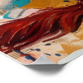 Cavalier King Charles Spaniel Abstract Art Poster (Ecke)