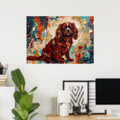 Cavalier King Charles Spaniel Abstract Art Poster (Heimbüro)