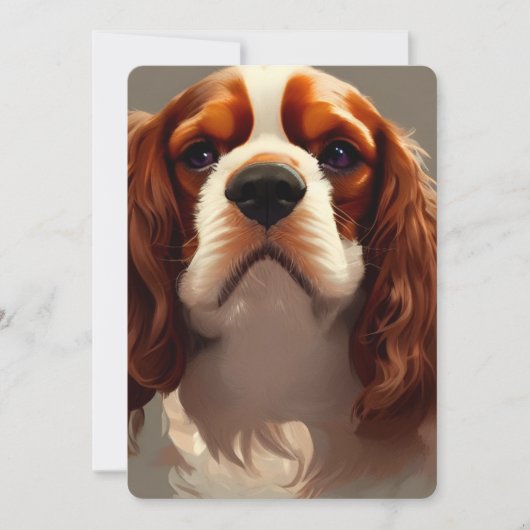 Cavalier King Charles Spaniel AI5 Einladung (Vorderseite)