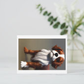 cavalier king charles spaniel AI8 Postkarte (Stehend Vorderseite)