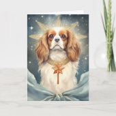 Cavalier King Charles Spaniel als Weihnachtsgel Karte (Vorderseite)