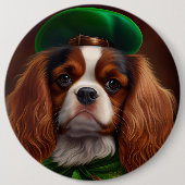 Cavalier King Charles Spaniel am St. Patrick's Day Button (Vorderseite)