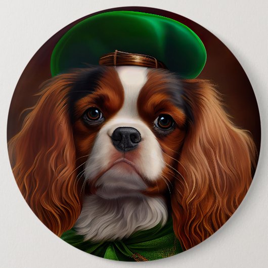 Cavalier King Charles Spaniel am St. Patrick's Day Button (Vorderseite)