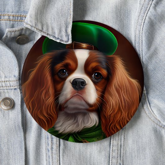 Cavalier King Charles Spaniel am St. Patrick's Day Button (Beispiel)