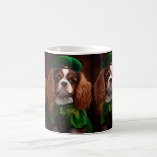 Cavalier King Charles Spaniel am St. Patrick's Day Kaffeetasse (Mittel)