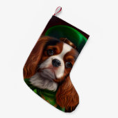 Cavalier King Charles Spaniel am St. Patrick's Day Kleiner Weihnachtsstrumpf (Vorderansicht (hängend))
