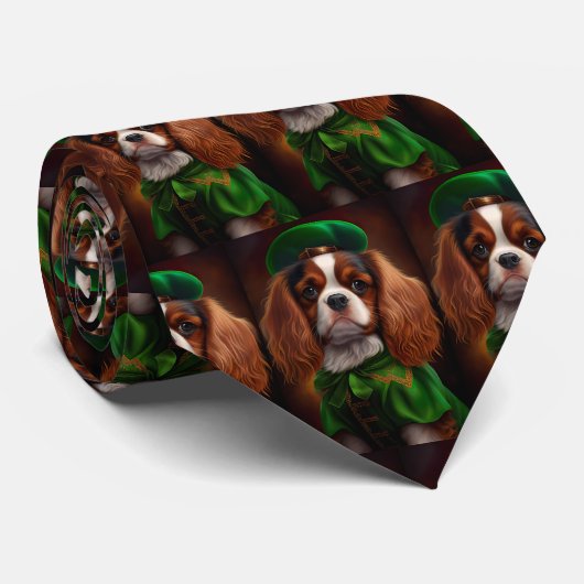 Cavalier King Charles Spaniel am St. Patrick's Day Krawatte (Gerollt)