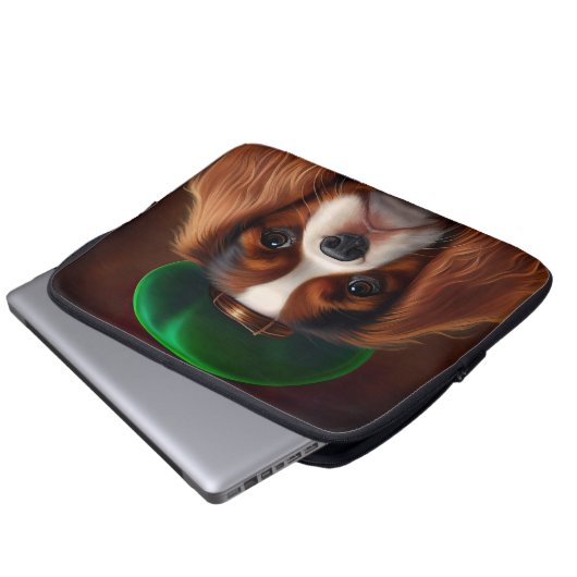 Cavalier King Charles Spaniel am St. Patrick's Day Laptopschutzhülle (Vorne Knopf)