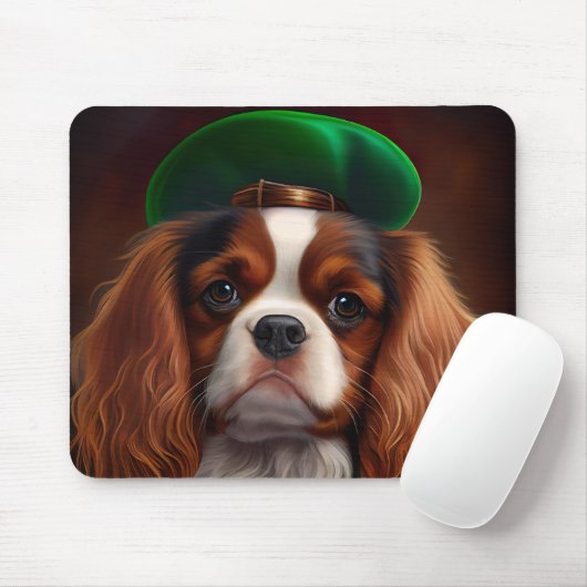 Cavalier King Charles Spaniel am St. Patrick's Day Mousepad (Mit Mouse)