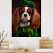 Cavalier King Charles Spaniel am St. Patrick's Day Poster (Küche)
