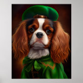 Cavalier King Charles Spaniel am St. Patrick's Day Poster (Vorne)