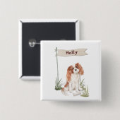 Cavalier King Charles Spaniel Anpassbarer Name Button (Vorne & Hinten)