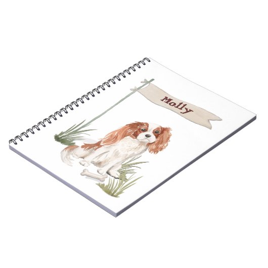 Cavalier King Charles Spaniel Anpassbarer Name Notizblock (Linke Seite)