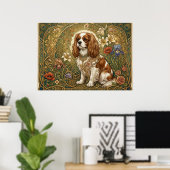 Cavalier King Charles Spaniel Art Nouveau Poster | (Heimbüro)