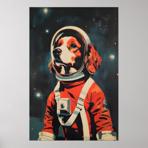 Cavalier King Charles Spaniel Astronaut Poster