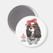 Cavalier King Charles Spaniel aus Paris mit Liebe Magnet (Vorderseite/Rückseite)