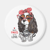 Cavalier King Charles Spaniel aus Paris mit Liebe Magnet (Vorne)