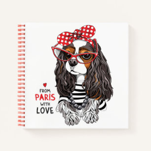 Cavalier King Charles Spaniel aus Paris mit Liebe Notizblock