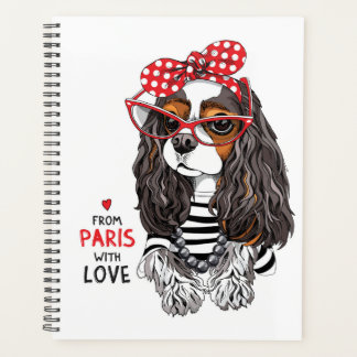 Cavalier King Charles Spaniel aus Paris mit Liebe Planer