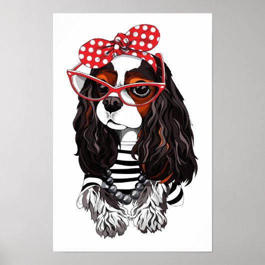 Cavalier King Charles Spaniel aus Paris mit Liebe Poster (Vorne)