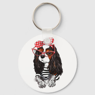 Cavalier King Charles Spaniel aus Paris mit Liebe Schlüsselanhänger