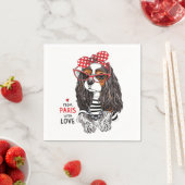 Cavalier King Charles Spaniel aus Paris mit Liebe Serviette (Beispiel)