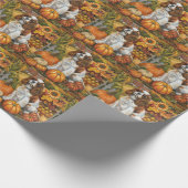 Cavalier King Charles Spaniel Autumn Erntedank Geschenkpapier (Ecke)