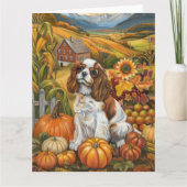 Cavalier King Charles Spaniel Autumn Erntedank Karte (Vorderseite)