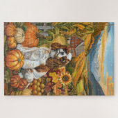 Cavalier King Charles Spaniel Autumn Erntedank Puzzle (Horizontal)