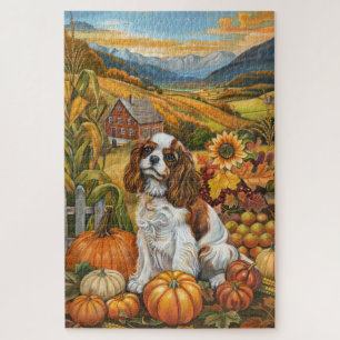 Cavalier King Charles Spaniel Autumn Erntedank Puzzle
