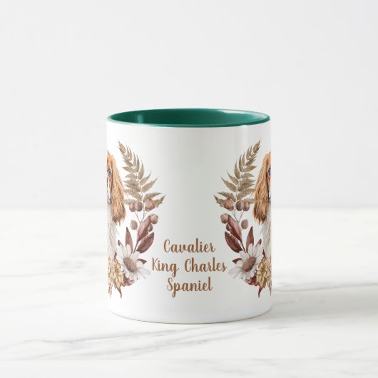 Cavalier King Charles Spaniel Autumn Wreath Tasse (Zentrum)