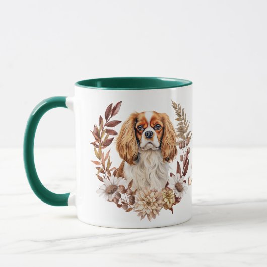 Cavalier King Charles Spaniel Autumn Wreath Tasse (Links)