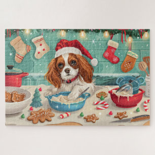 Cavalier King Charles Spaniel beim Weihnachtsbacke Puzzle