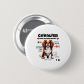 Cavalier King Charles Spaniel Besitzer Lustiger Hu Button (Vorne & Hinten)